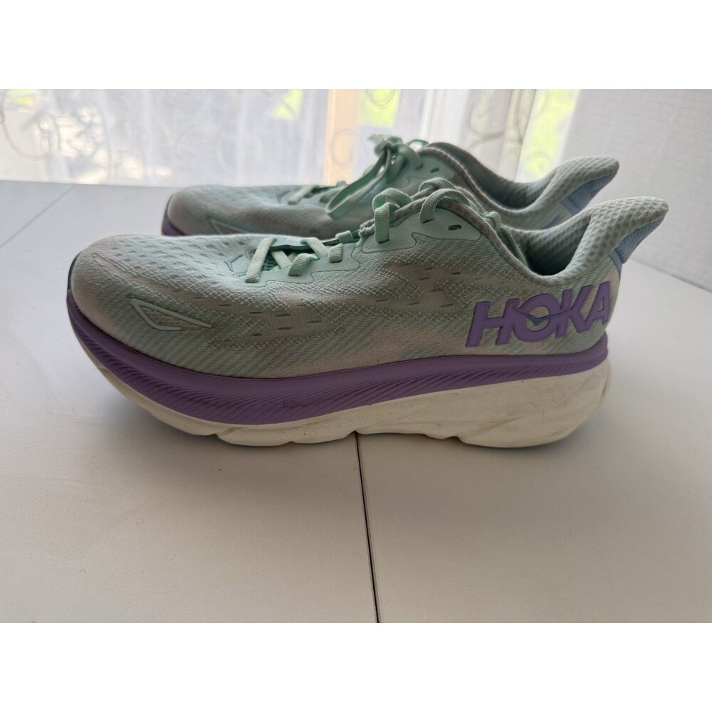 Hoka One One Clifton 9 Shoes Womens Size 8 D Wide Pastel Running 1132211 Solm - Picture 3 of 14